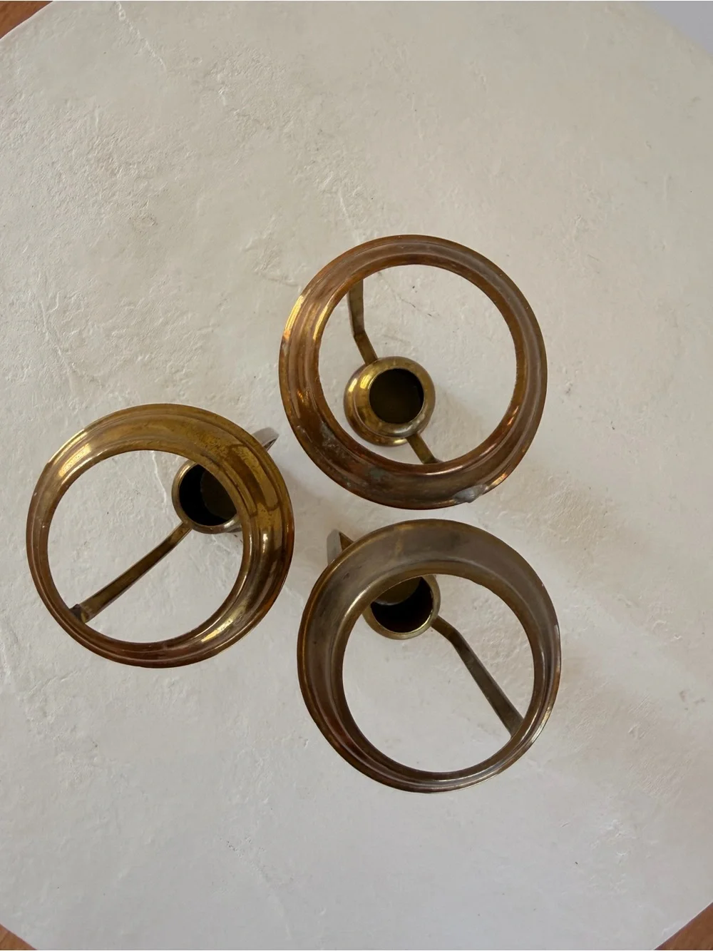 VINTAGE BRASS CANDLE-HOLDERS SWING HANDLE LANTERNS BOHO NAUTICAL MID-CENTURY EUC
